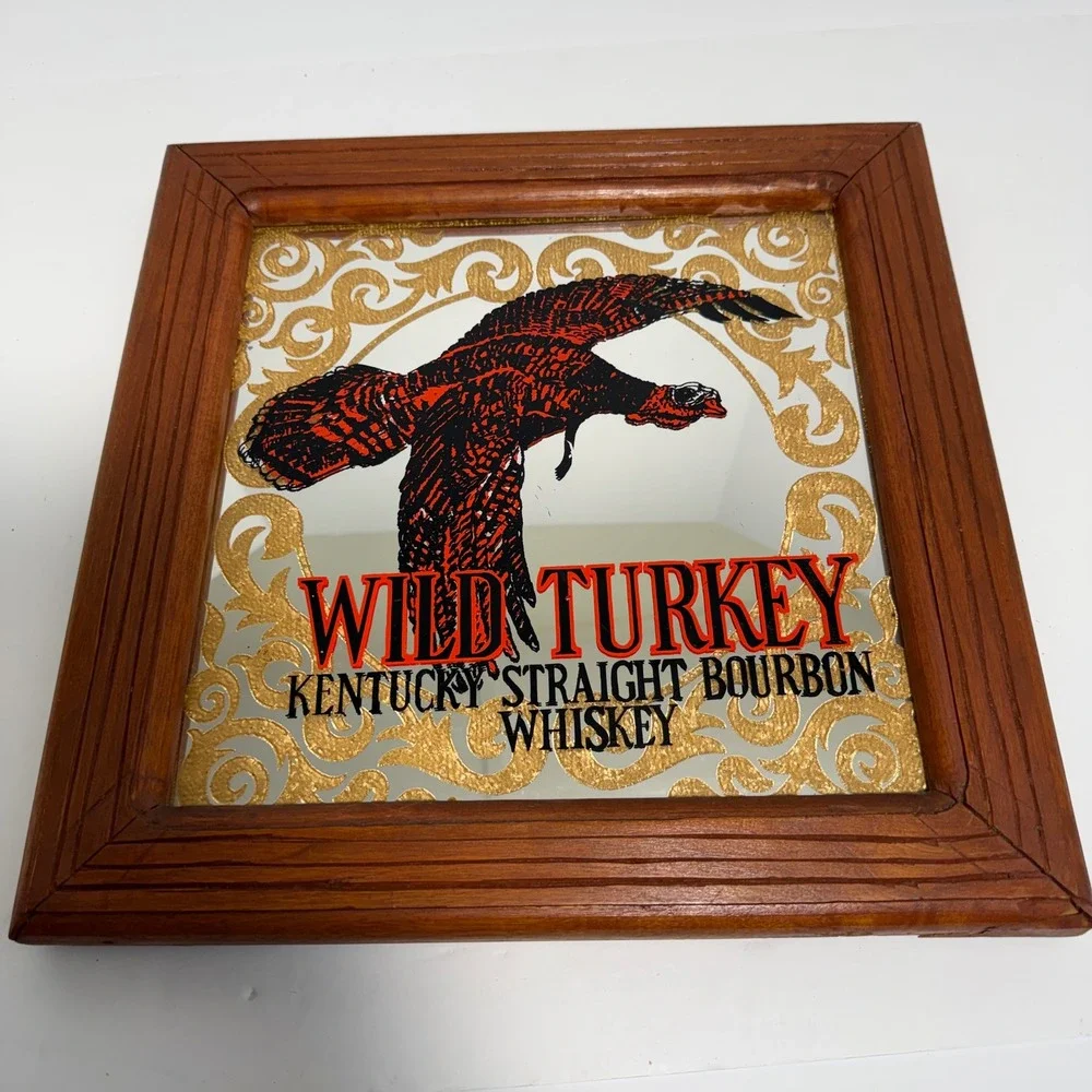 Wild Turkey Mirror Kentucky Bourbon Framed Whiskey Bar Decor 15